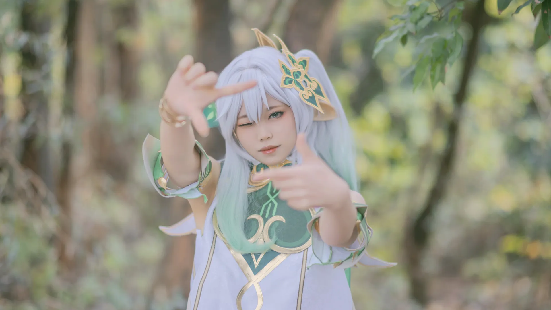 原神, 纳西妲cos, 户外摄影, 精灵cosplay, 森林写真 - 第7张