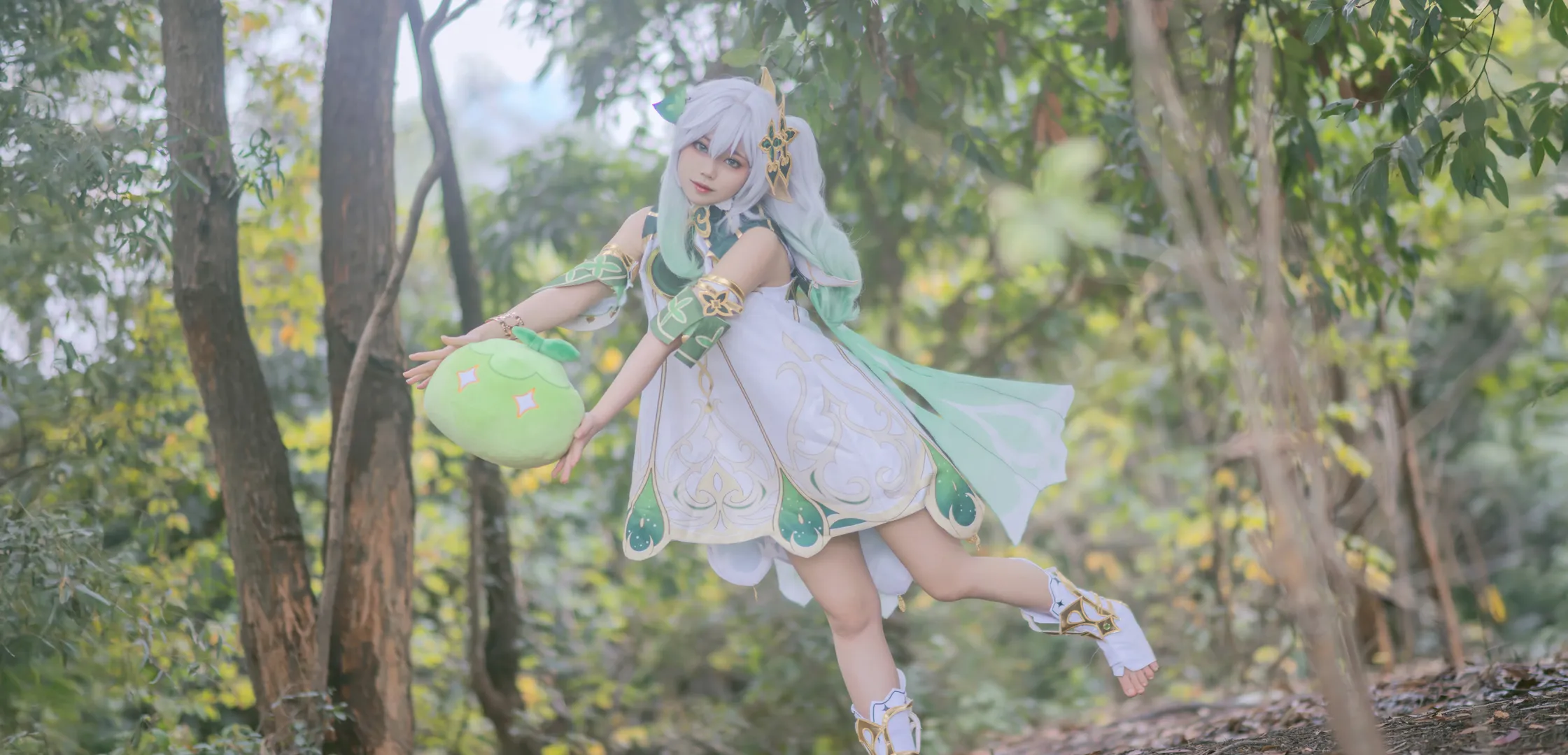 原神, 納西妲cos, 戶外攝影, 精靈cosplay, 森林寫真