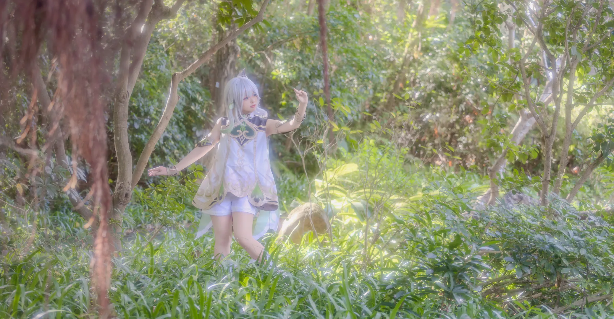 原神, コスプレ, 森林写真, ナヒーダ コスプレ, エルフ耳 - 5枚目