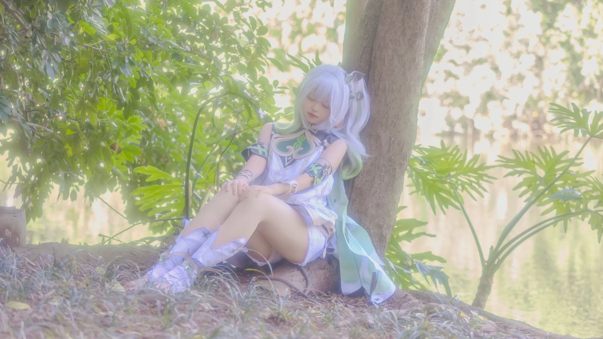原神, コスプレ, 森林写真, ナヒーダ コスプレ, エルフ耳 - 7枚目