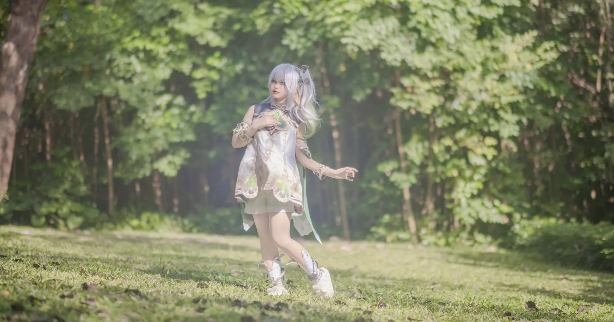 原神, コスプレ, 森林写真, ナヒーダ コスプレ, エルフ耳 - 8枚目