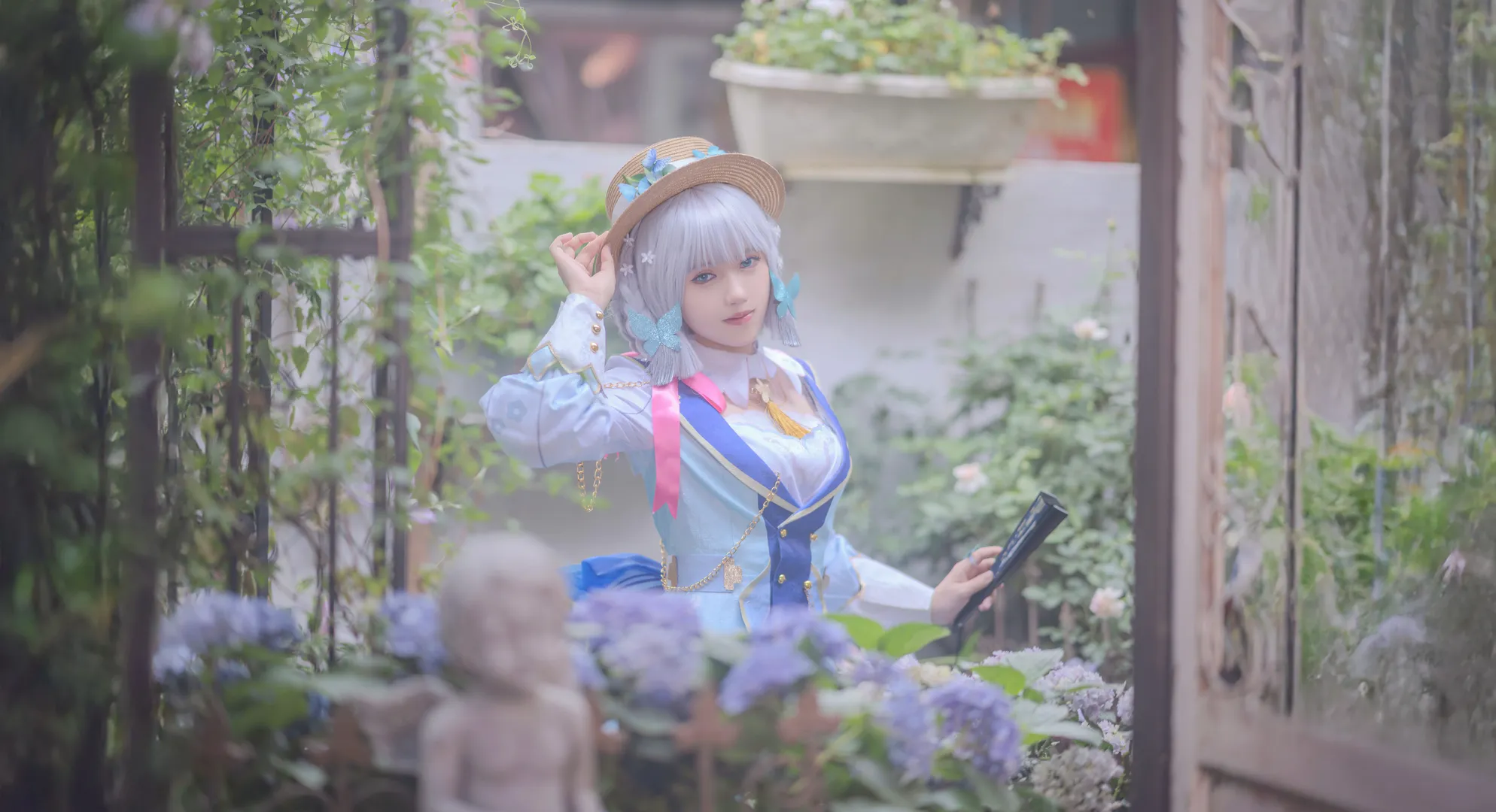 原神, 神里绫华cos, 花时来信, cosplay摄影, 白丝穿搭 - 第1张