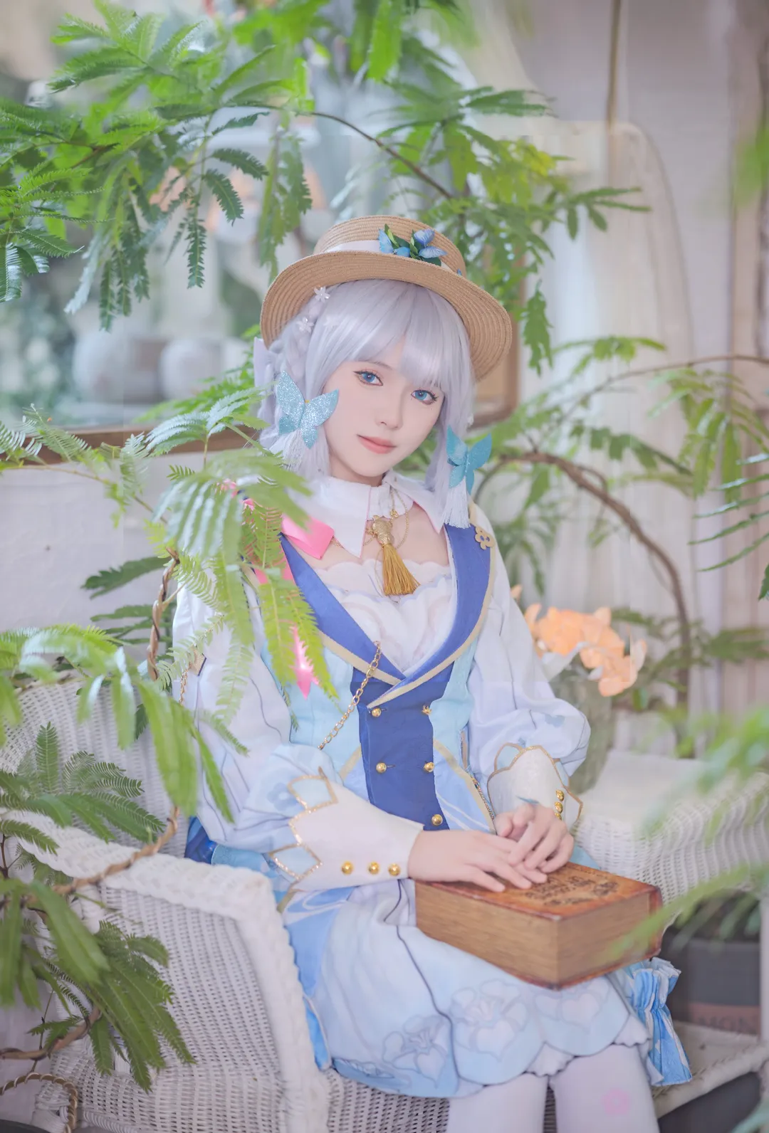 原神, 神里绫华cos, 花时来信, cosplay摄影, 白丝穿搭 - 第10张