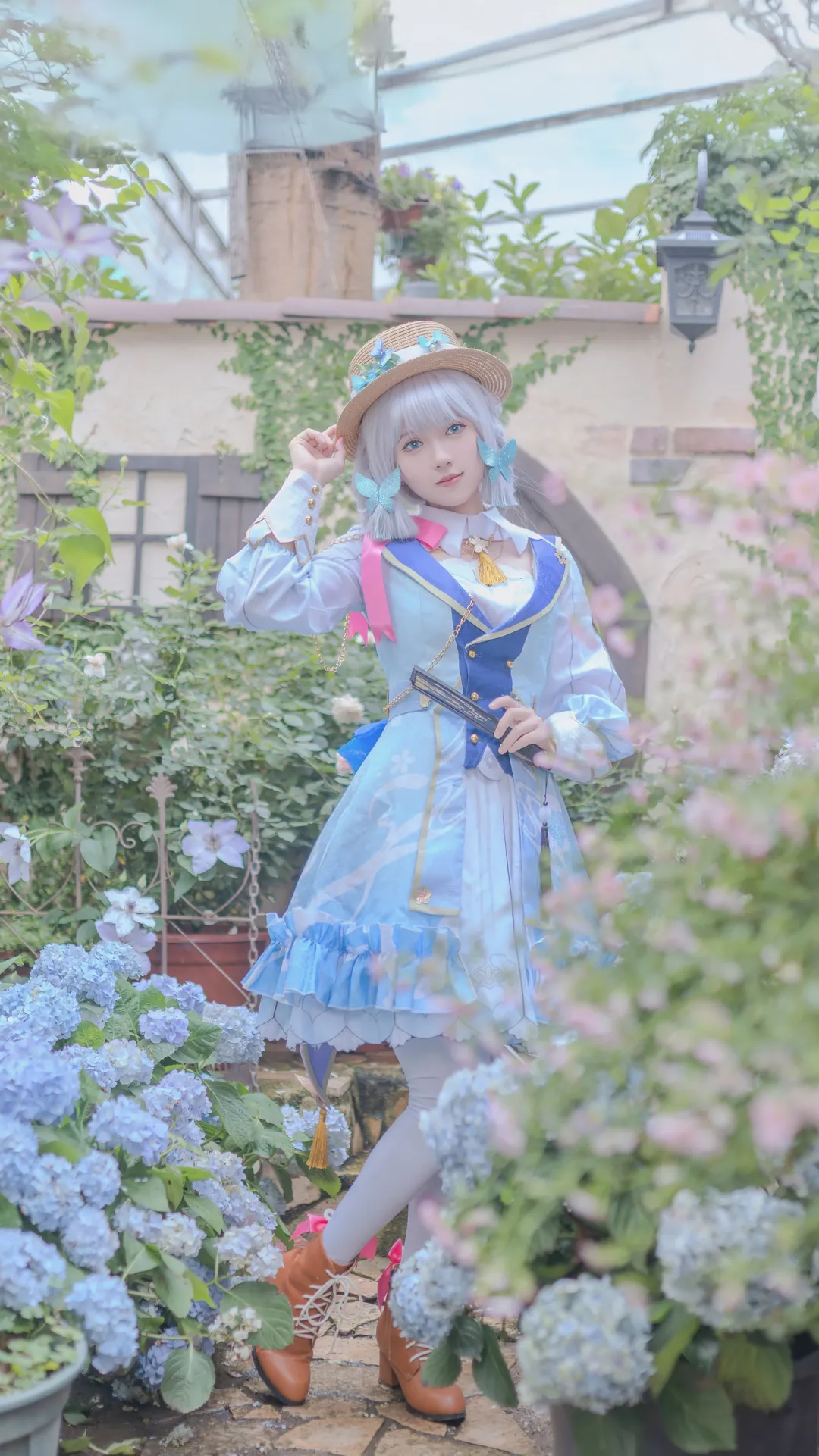 原神, 神里绫华cos, 花时来信, cosplay摄影, 白丝穿搭 - 第2张