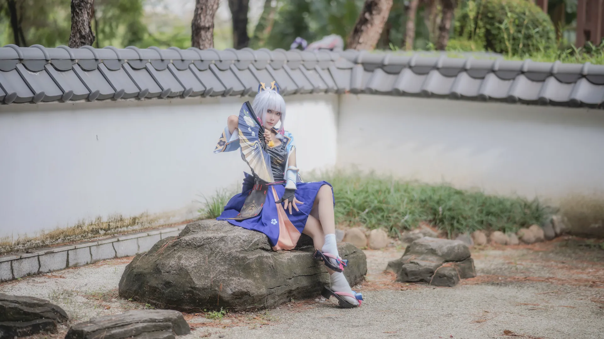原神, 二次元cosplay, 神里绫华cos, 角色扮演摄影, 日式和风庭院 - 第4张