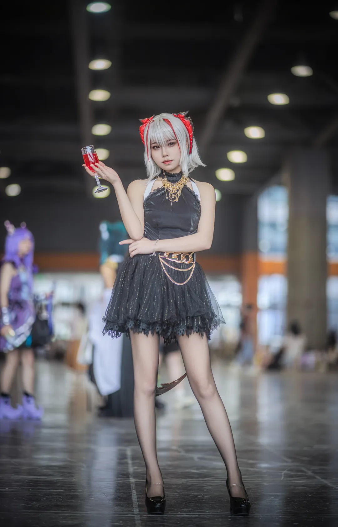 漫展场照, 明日方舟, 黑丝, Wcos, 黑色礼服 - 第3张