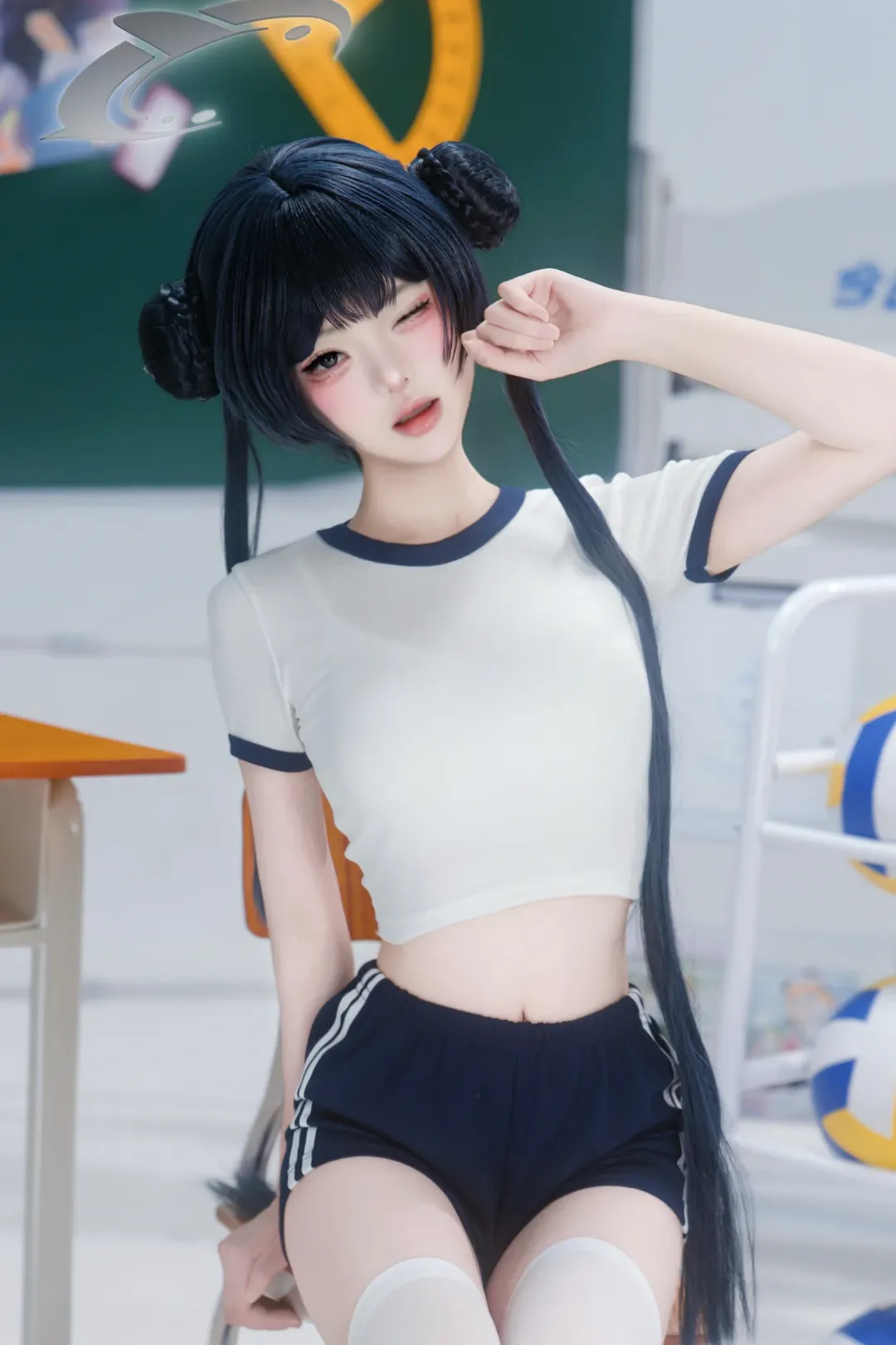 コスプレ, キサキ コスプレ, ブルーアーカイブ, 体操服, 白ニーソ - 1枚目