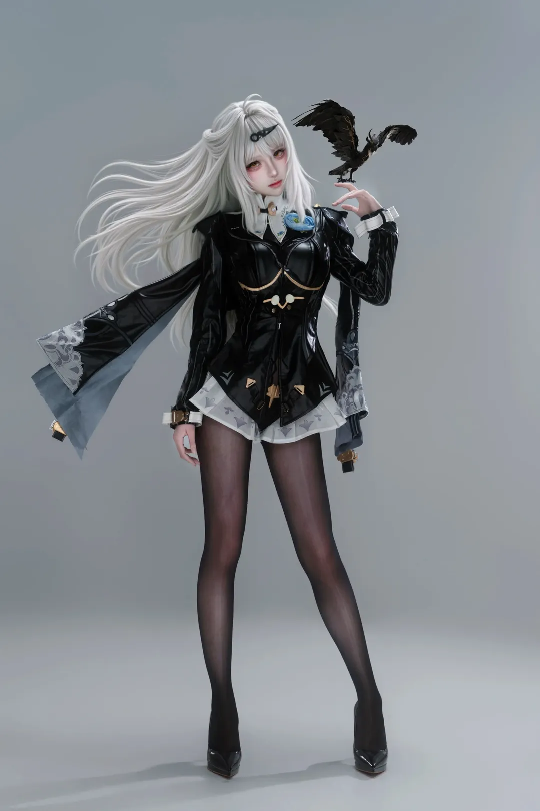 绝区零, 仪玄cos, 白毛cosplay, 黑丝高跟, 墨形影踪 - 第1张