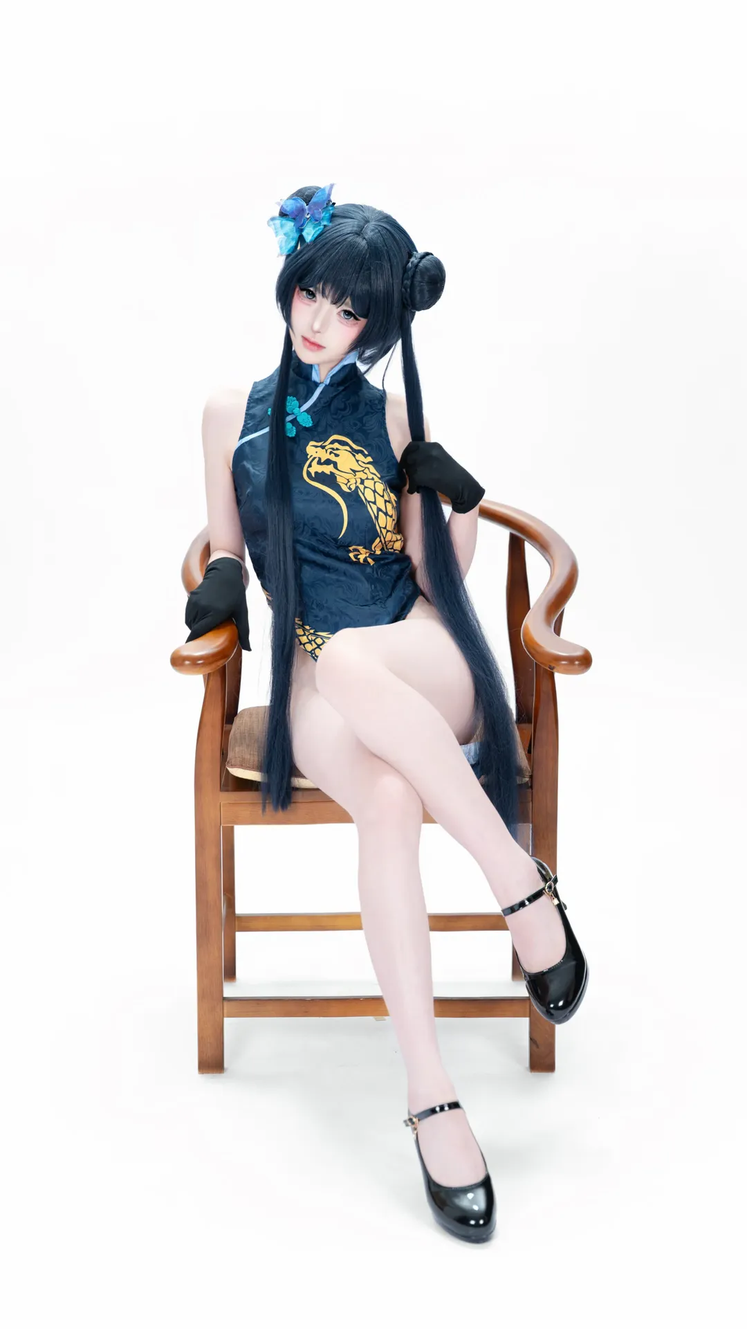 蔚蓝档案, 龙华妃咲cos, 白丝穿搭, 旗袍cosplay, 二次元coser