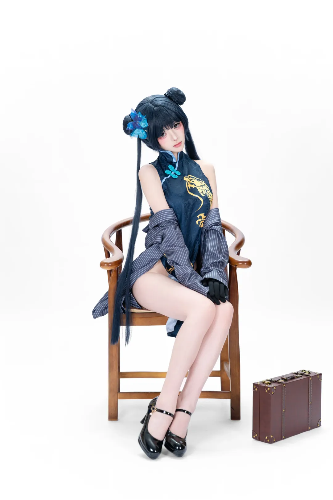 蔚蓝档案, 龙华妃咲cos, 国风旗袍, 二次元美少女, 白丝cosplay - 第2张