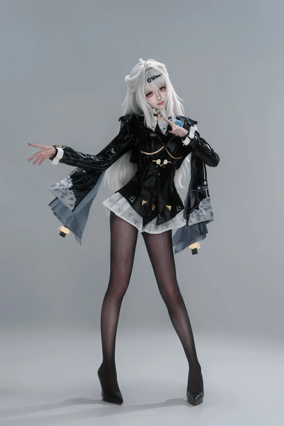 Zenless Zone Zero, Yixuan cosplay, Black tights outfit, Trails of Ink, Stockings cosplay - Image 2