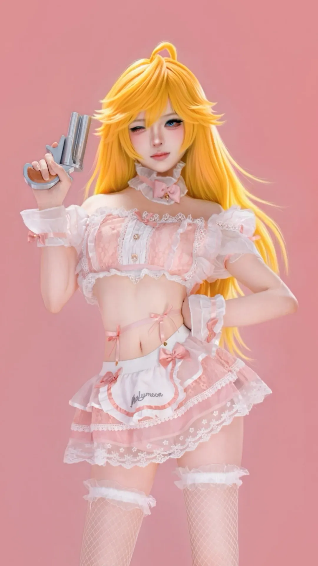 私设cos, 吊带袜天使, Pantycos, 二次元女仆装, 网袜