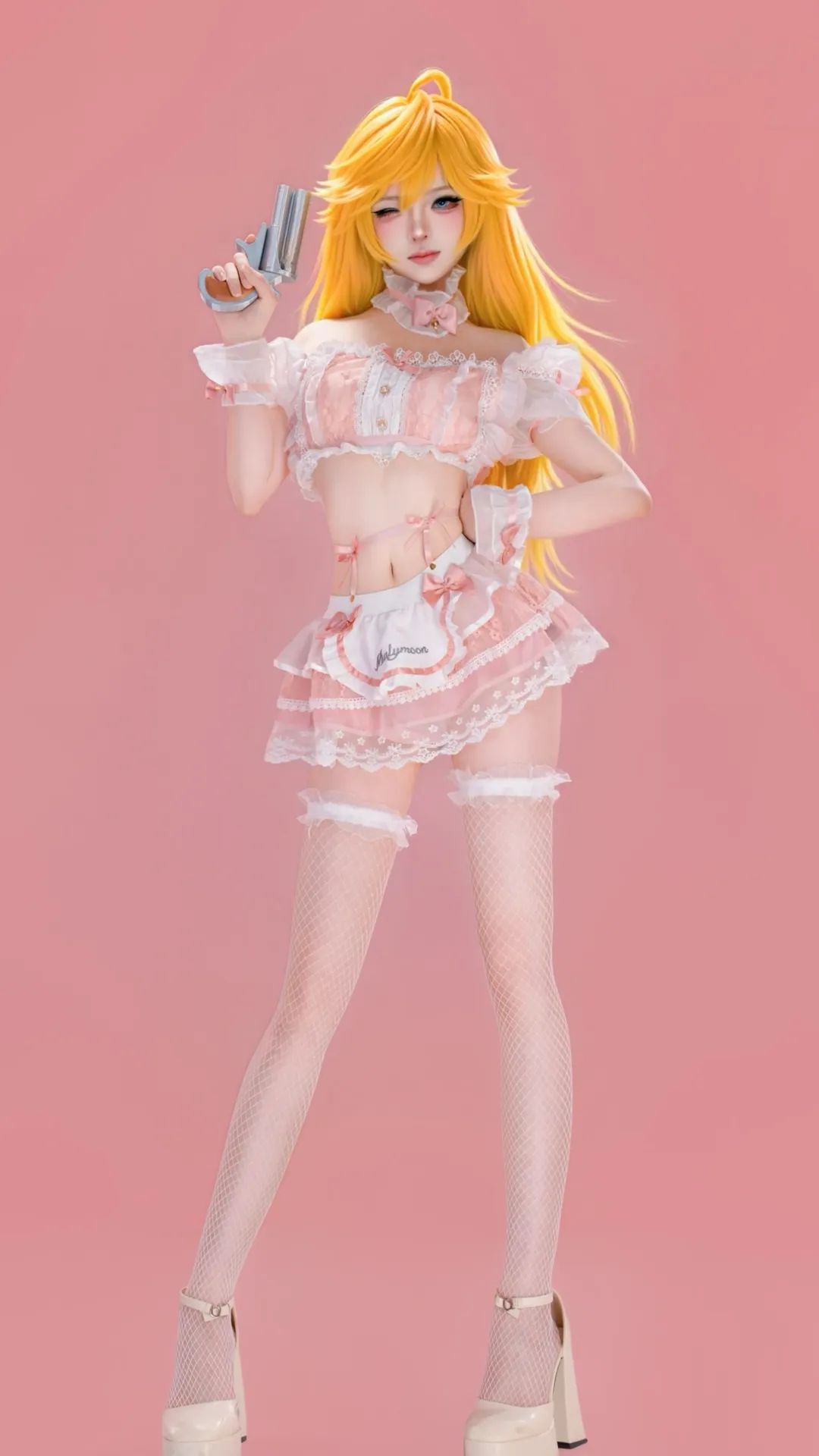 私设cos, 吊带袜天使, Pantycos, 二次元女仆装, 网袜 - 第2张