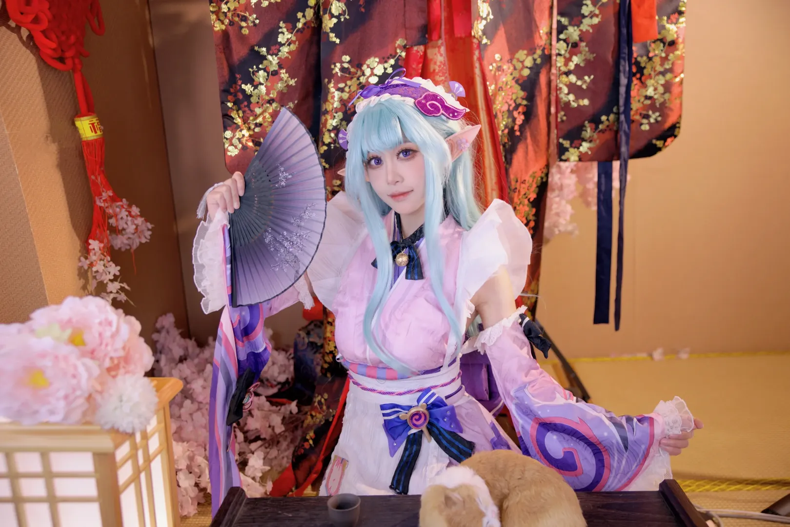 原神, 和风cosplay, 梦见月瑞希cos, 精灵耳穿搭, 食梦貘cos