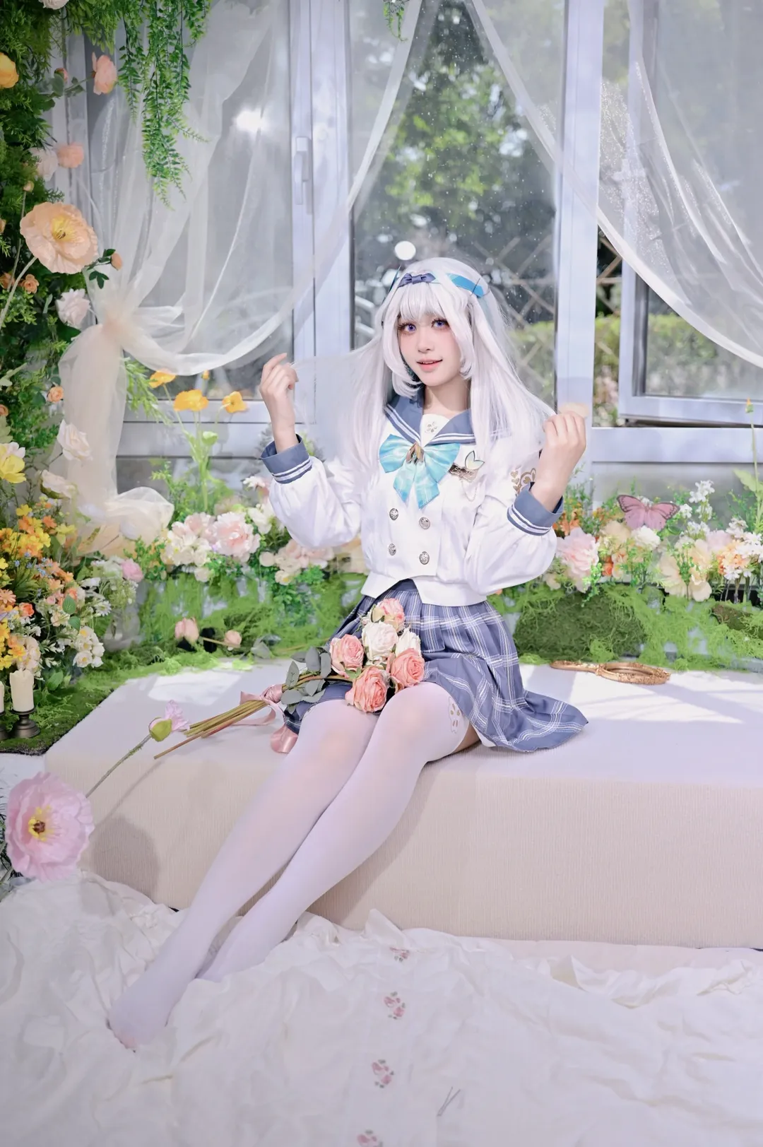 二次元, 崩坏星穹铁道, 流萤cos, JK制服, 白丝 - 第1张