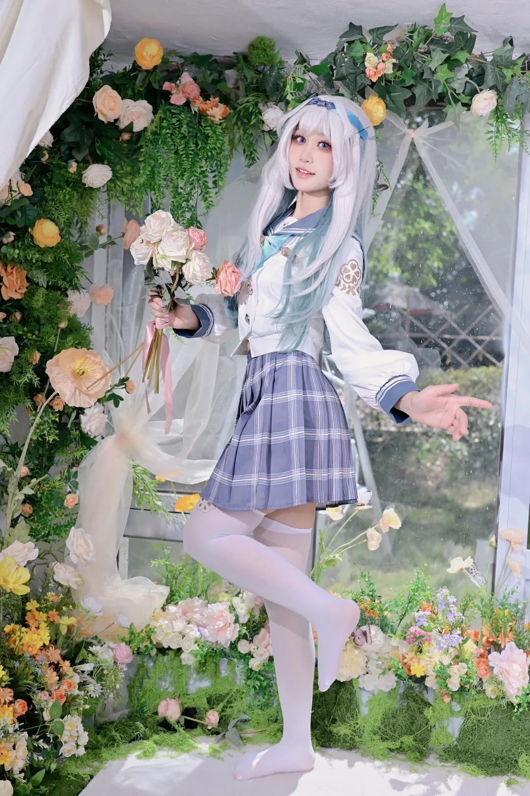 二次元, 崩壞星穹鐵道, 流螢cos, JK制服, 白絲