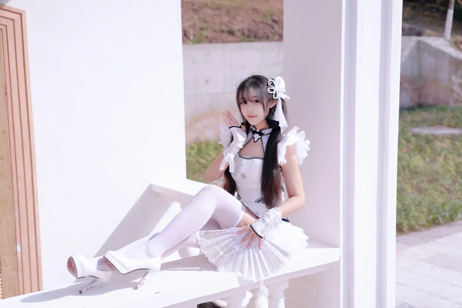 永劫无间, 殷紫萍cos, 玉髓冰心, 白丝, 旗袍cos