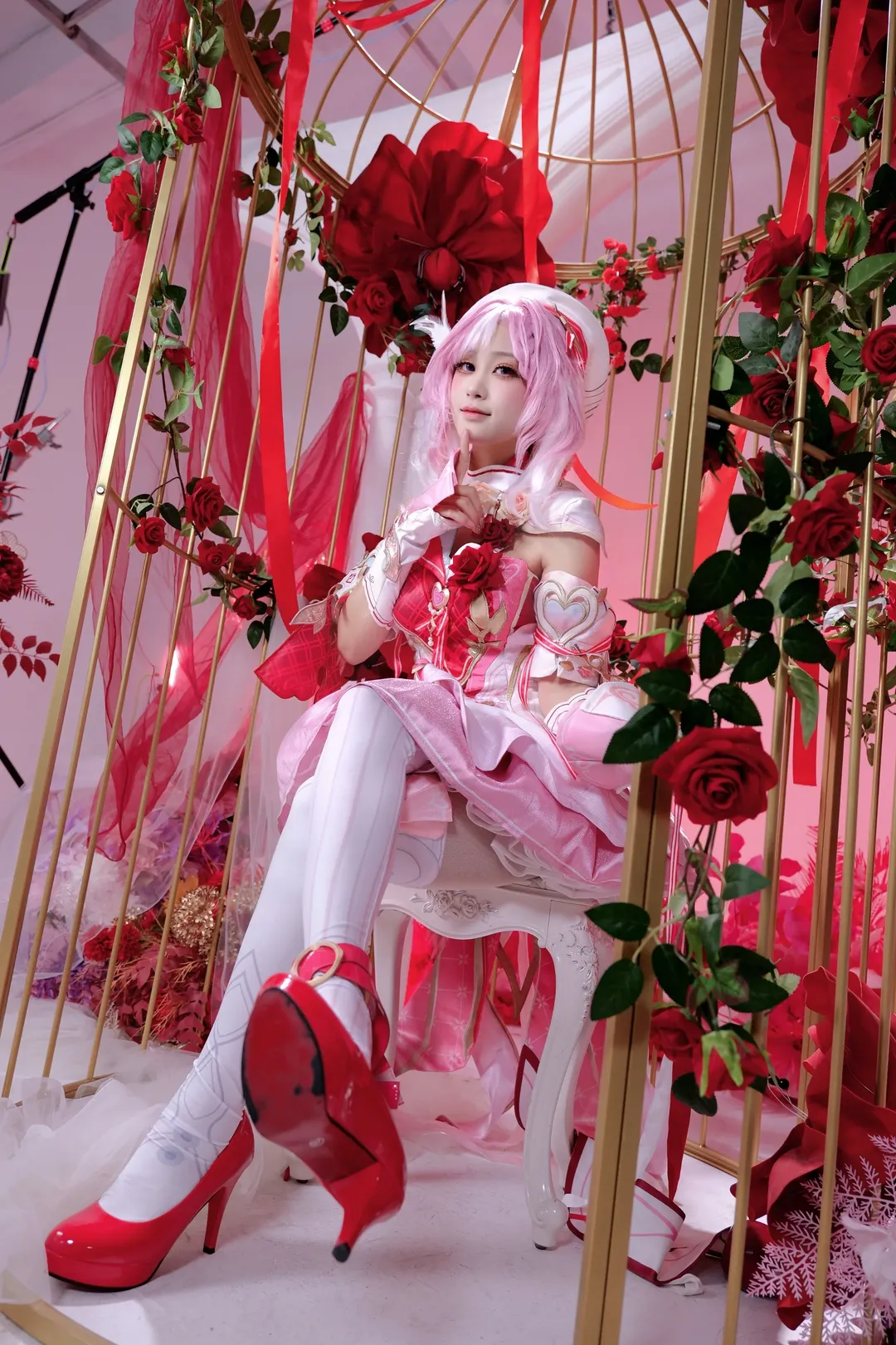 爱莉希雅cos, 崩坏3, 二次元摄影, cosplay正片, 白色丝袜