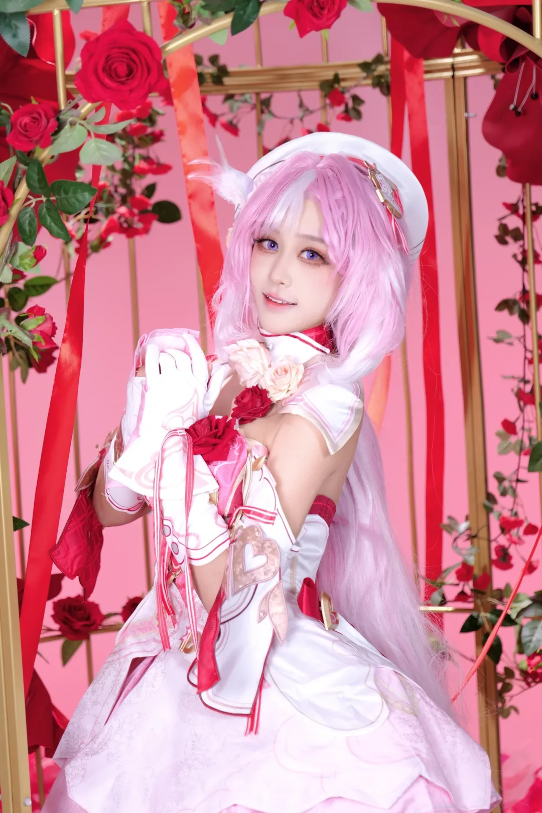 Elysia Cosplay, Honkai Impact 3rd, Anime-style photography, Cosplay photoshoot, White stockings - Image 4