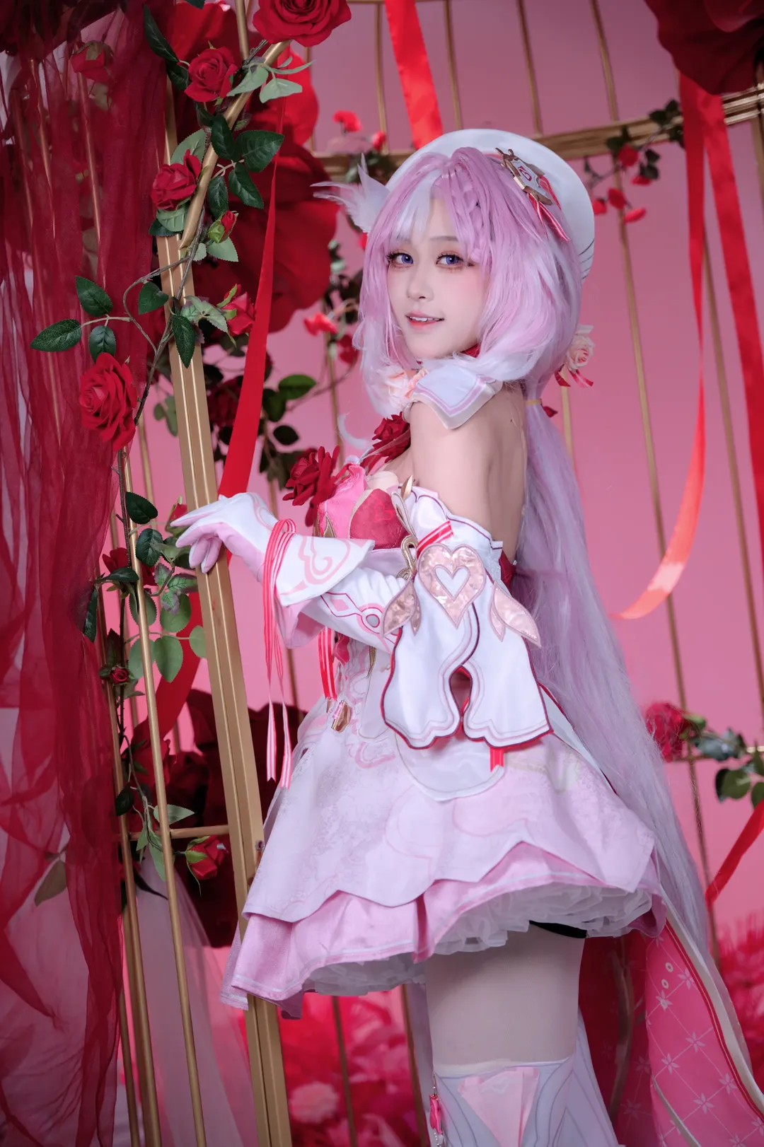 Elysia Cosplay, Honkai Impact 3rd, Anime-style photography, Cosplay photoshoot, White stockings - Image 5