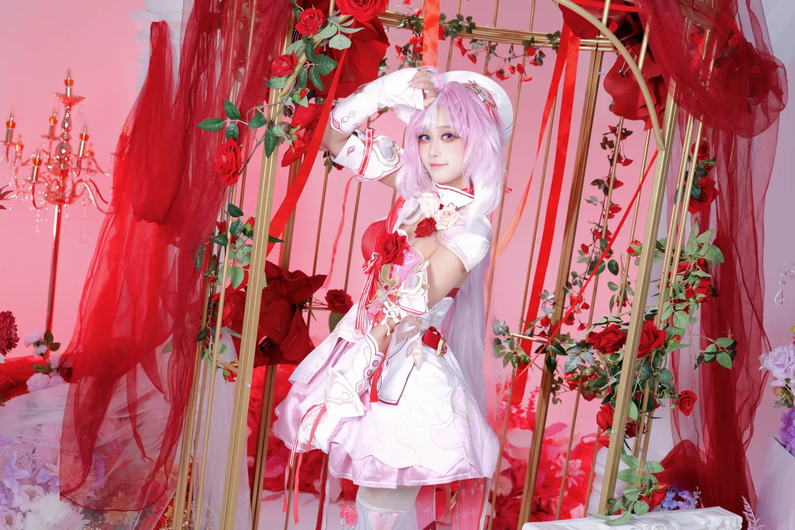 Elysia Cosplay, Honkai Impact 3rd, Anime-style photography, Cosplay photoshoot, White stockings - Image 7