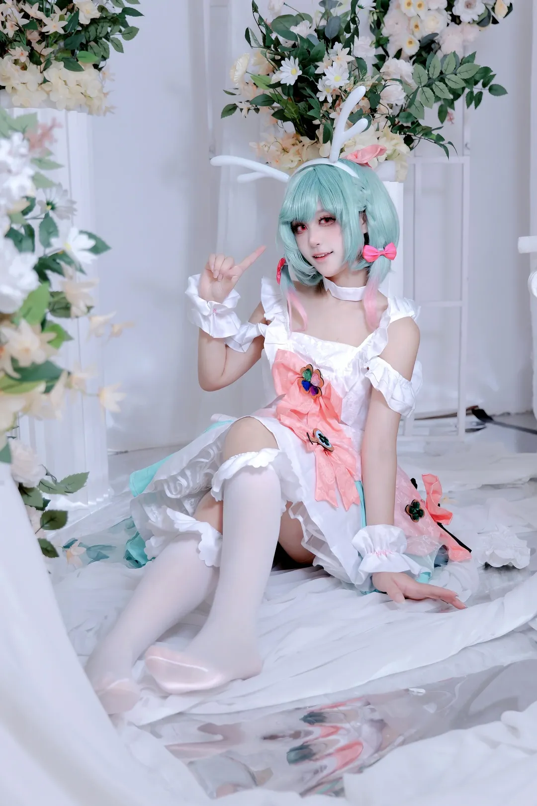 王者荣耀, 时之祈愿, 瑶cos, cosplay棚拍, 白色系少女