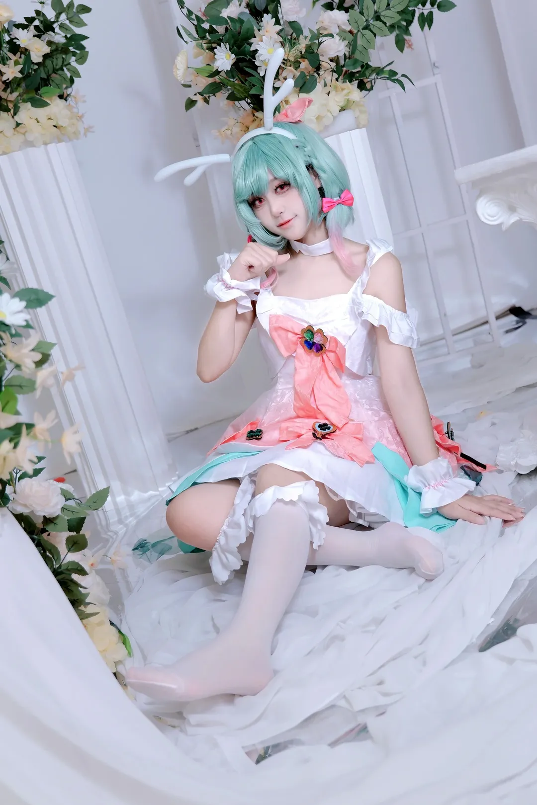 王者荣耀, 时之祈愿, 瑶cos, cosplay棚拍, 白色系少女 - 第4张