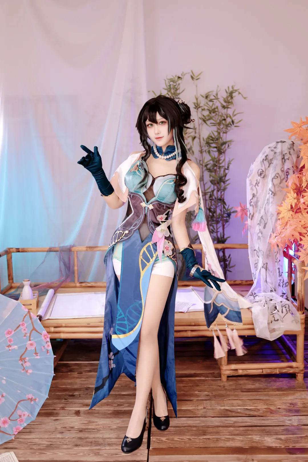2D, cosplay, Honkai: Star Rail, Ruan Mei cosplay, Stocking outfit