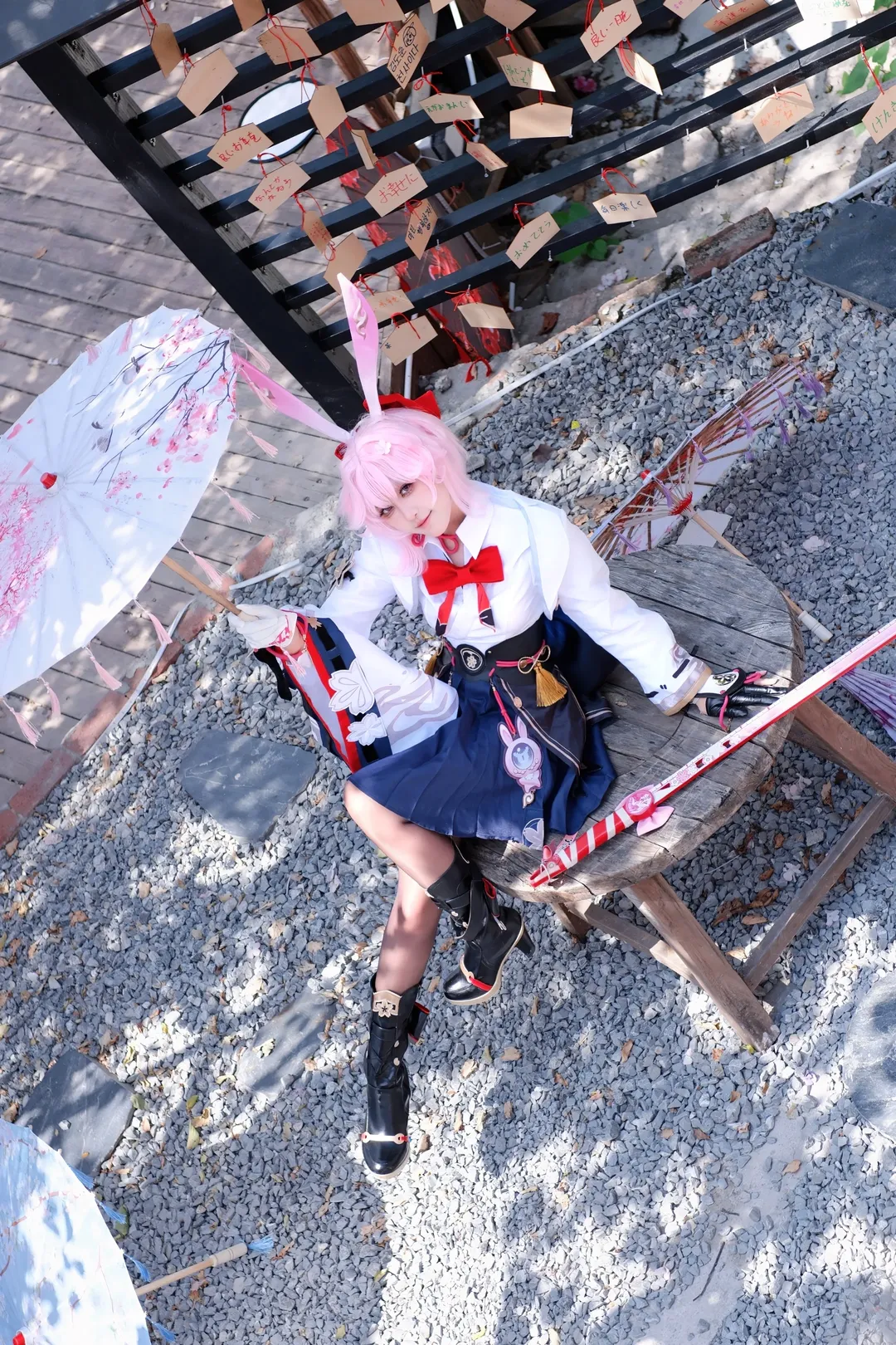 2D, Honkai: Star Rail, Japanese-style photography, Evanescia cosplay, Stocking outfit - Image 2