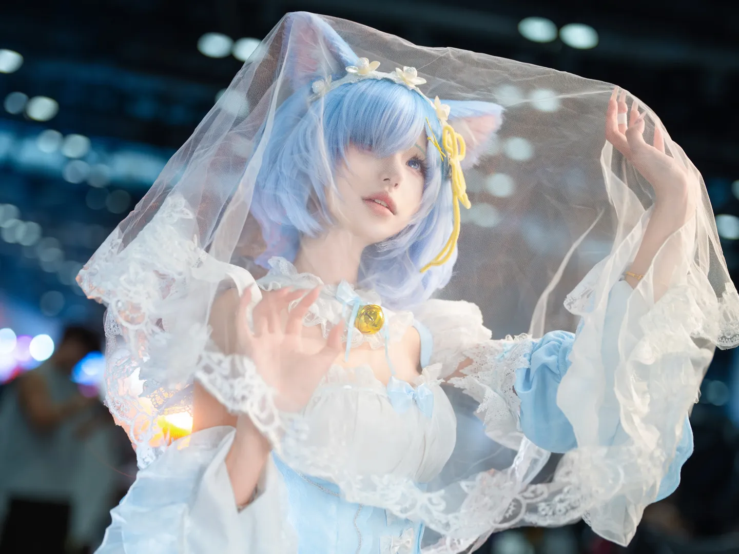 漫展, 蕾姆cos, re0, 白丝, 水色女仆 - 第2张