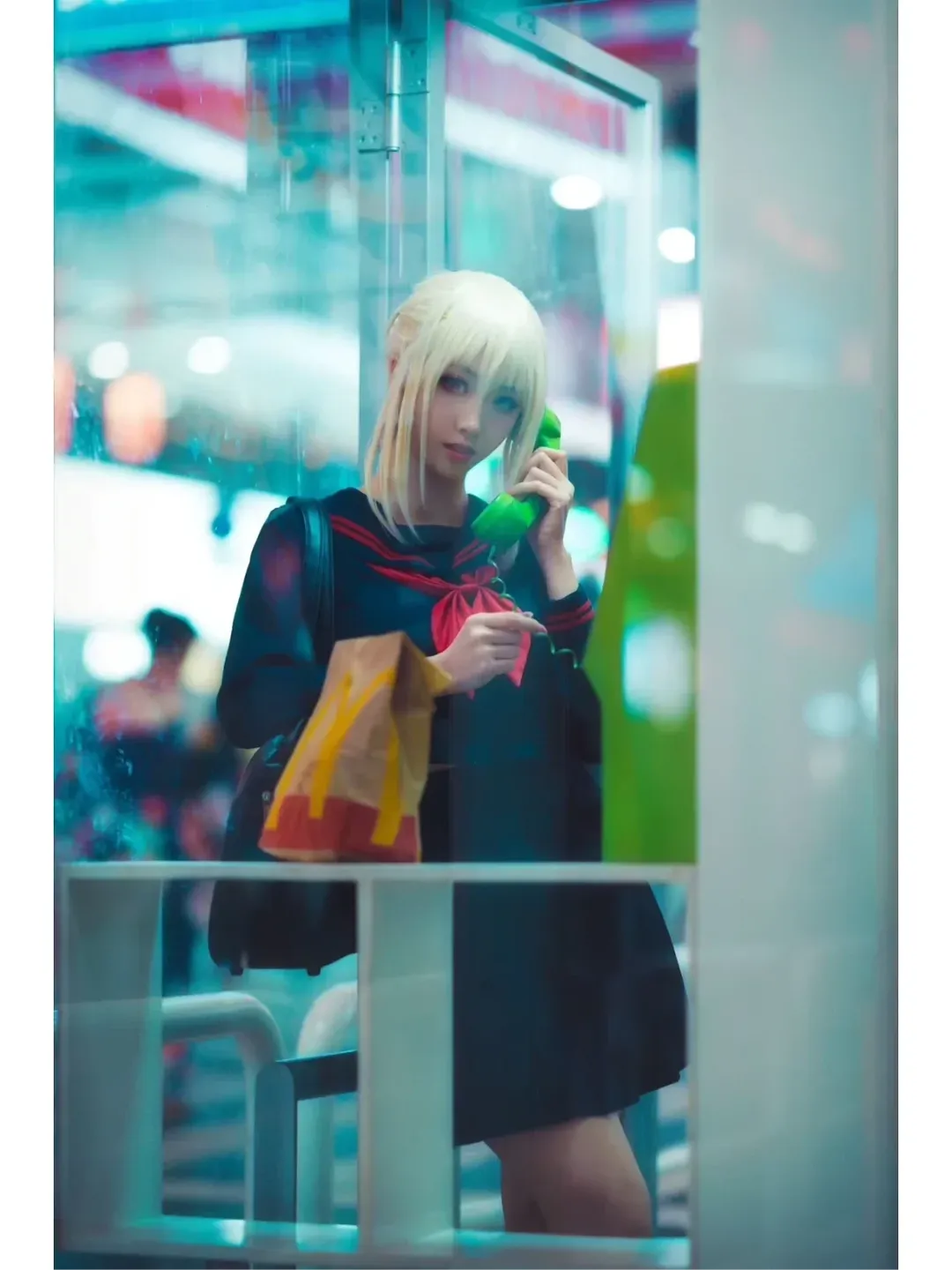 JK制服, 黑丝, 夜景摄影, Fate/GrandOrder, 阿尔托莉雅·潘德拉贡〔Alter〕cos - 第7张