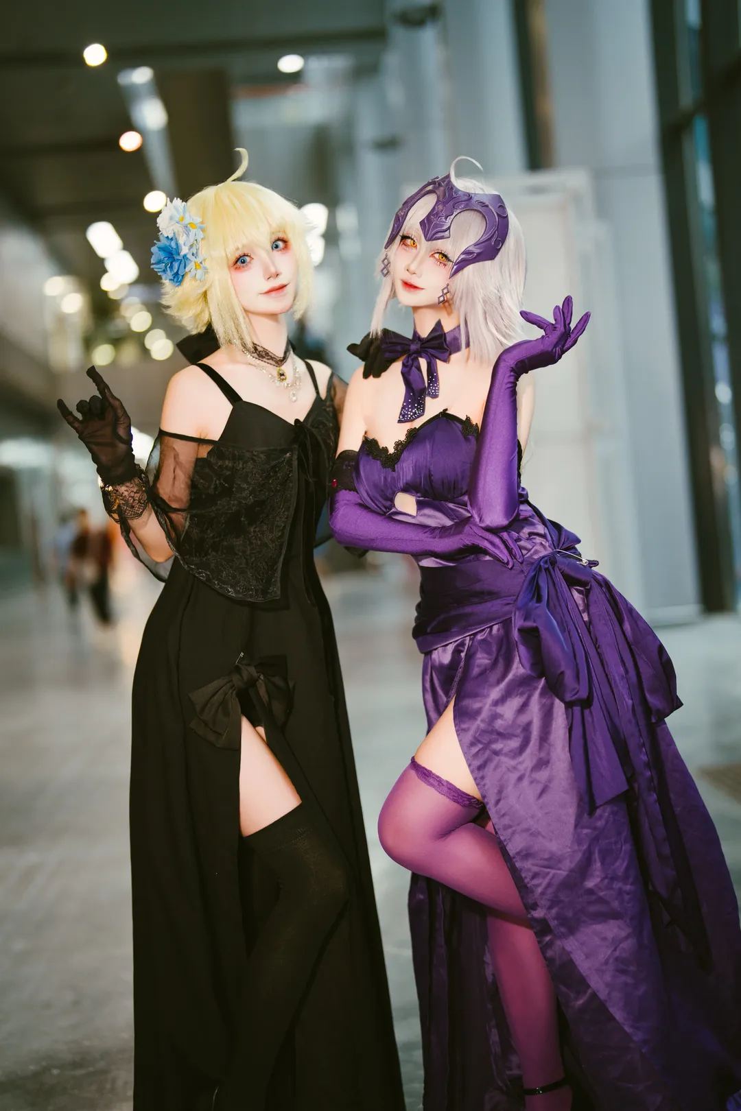 Fate/Grand Order, 萤火虫漫展, 贞德cos, 丝袜cosplay, 黑贞白贞