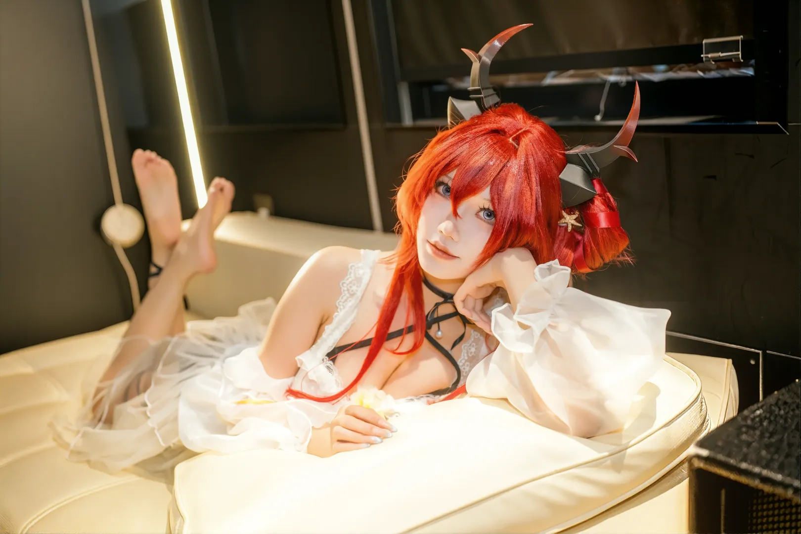 明日方舟, 史尔特尔cos, 夏日泳装, 红发少女, 游艇写真 - 第2张