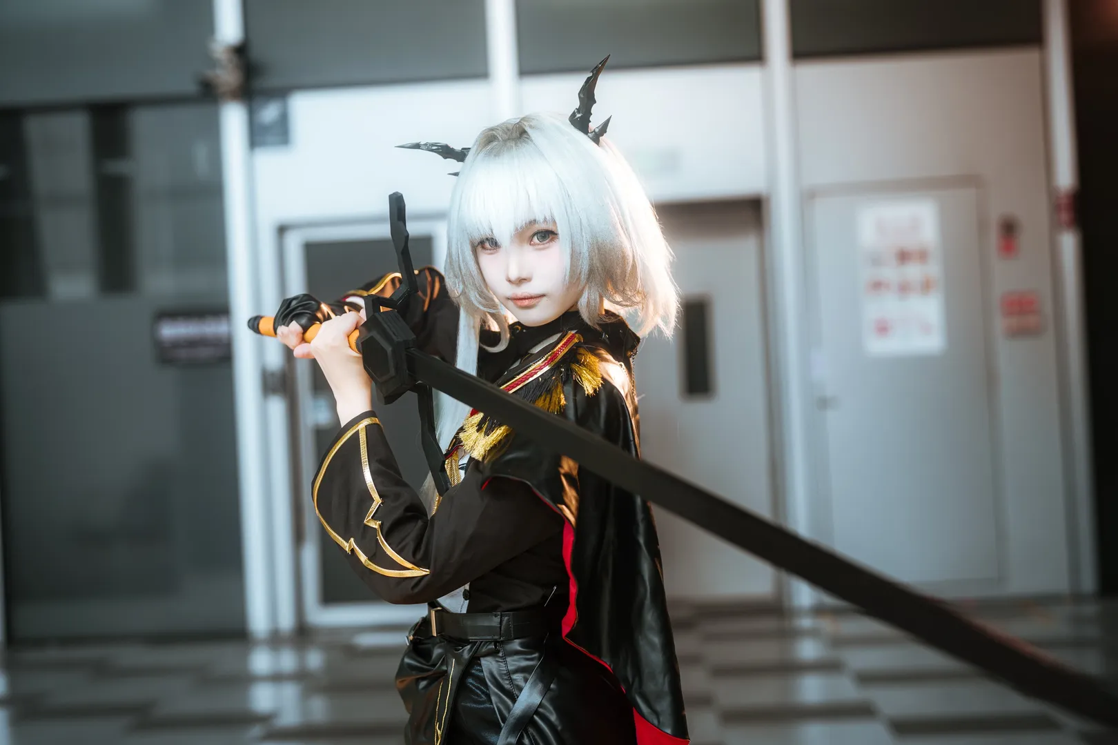 アニメイベントのコスプレ, アークナイツ, 黒ストッキングレッグガーター, CPG08, タルラ コスプレ - 2枚目