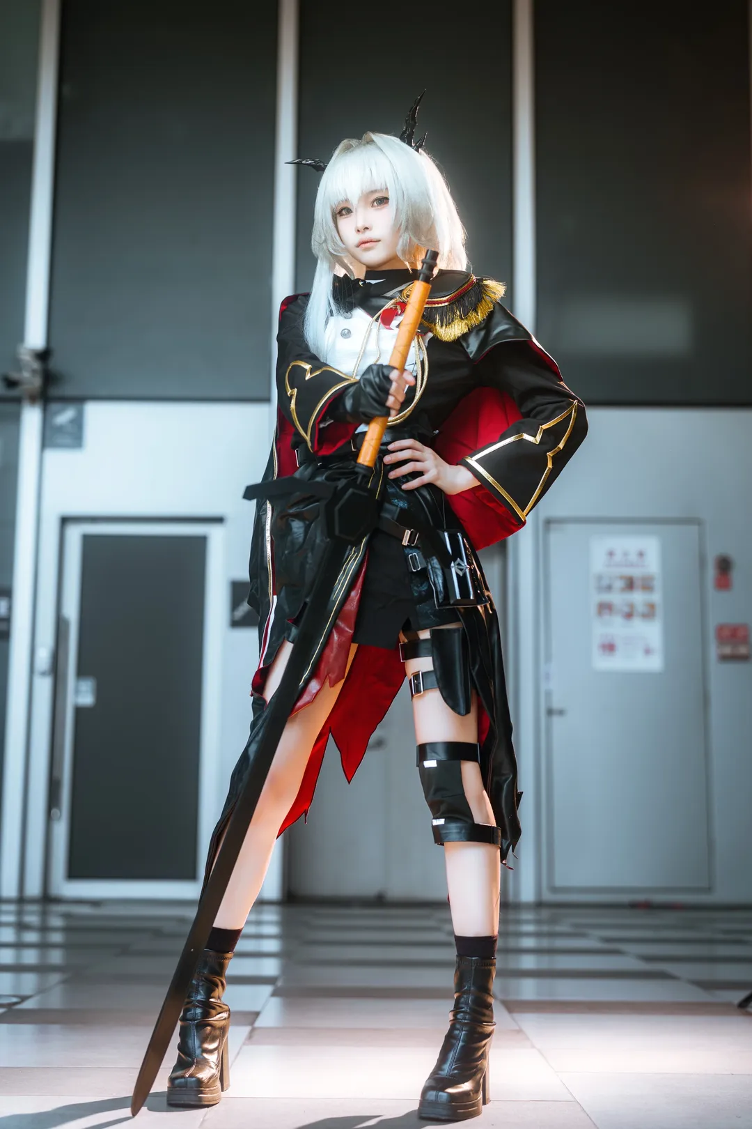 アニメイベントのコスプレ, アークナイツ, 黒ストッキングレッグガーター, CPG08, タルラ コスプレ - 3枚目