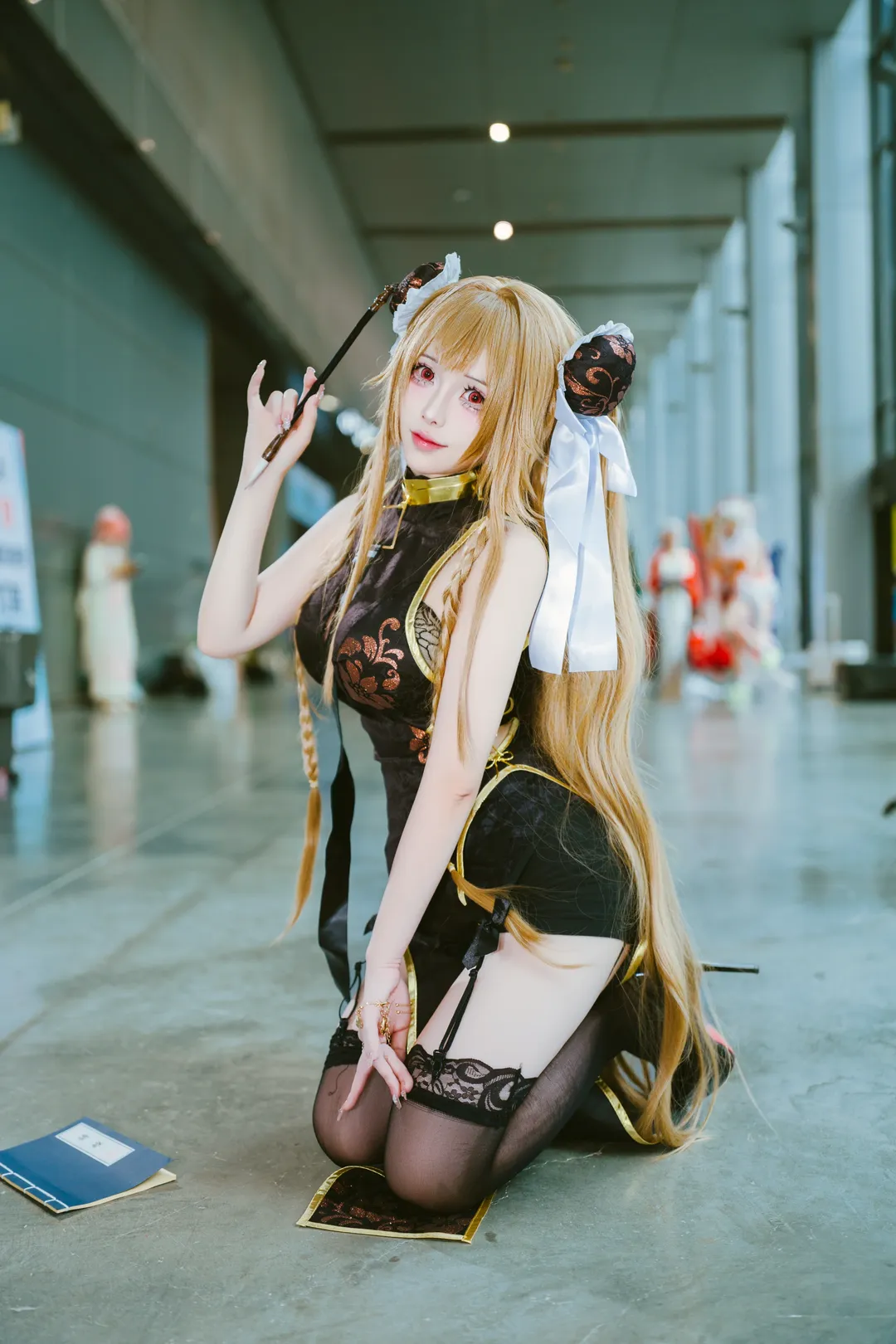 碧蓝航线, 萤火虫漫展, 旗袍cos, 黑丝, 安克雷奇cos - 第2张