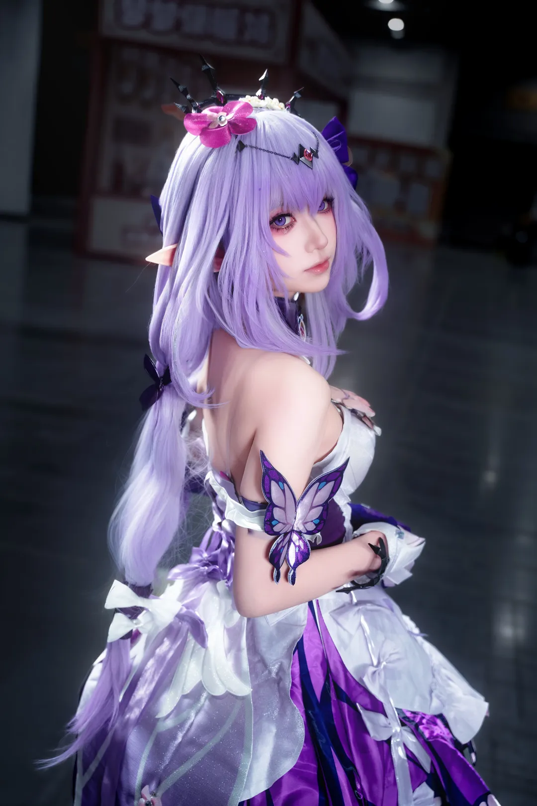 Anime-style photography, Honkai: Star Rail, Convention photos, Castorice cosplay, Elf ears cosplay