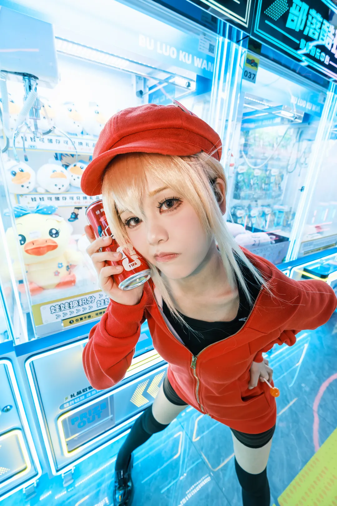 cosplay, 干物妹小埋, 黑丝过膝袜, 电玩城拍照, 土间埋cos - 第2张