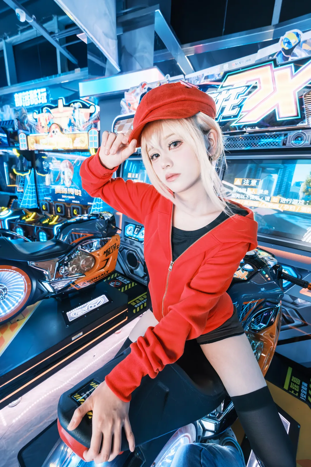 cosplay, 干物妹小埋, 黑丝过膝袜, 电玩城拍照, 土间埋cos - 第4张