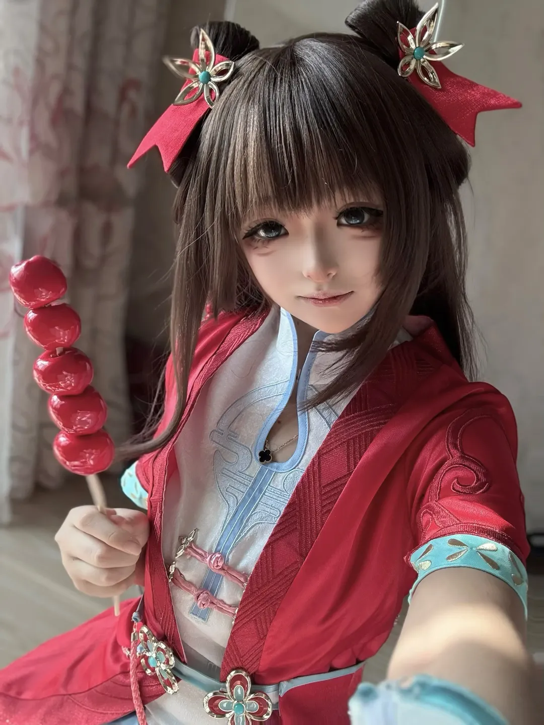 二次元少女, 王者荣耀, 西施cos, 糖葫芦道具, 古风造型