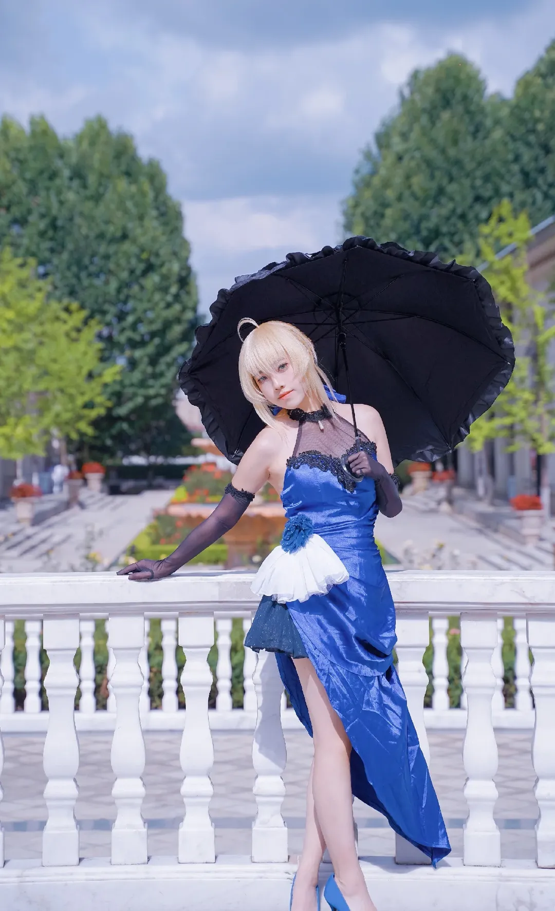 角色扮演, Fate系列, cosplay摄影, 亚瑟王cos, 蓝裙礼服 - 第8张