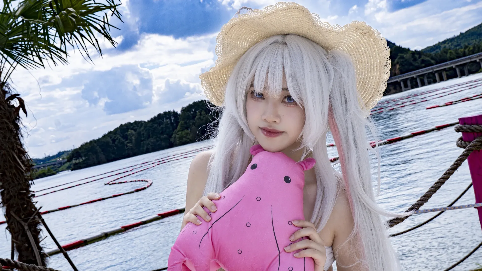 超时空辉夜姬, 泳衣cos, 夏日水边, 银白长发, 八千代cos - 第6张