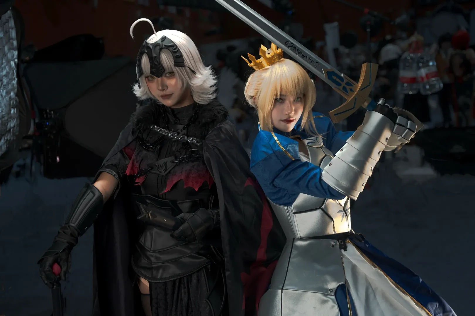 Fate系列, 黑贞德cos, 黑丝cosplay, sabercos, 新宿二人组 - 第1张