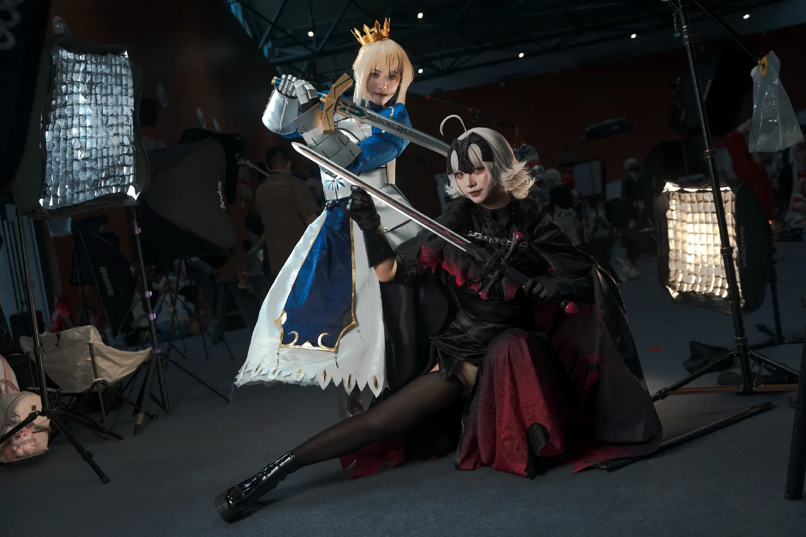 Fate系列, 黑貞德cos, 黑絲cosplay, sabercos, 新宿二人組