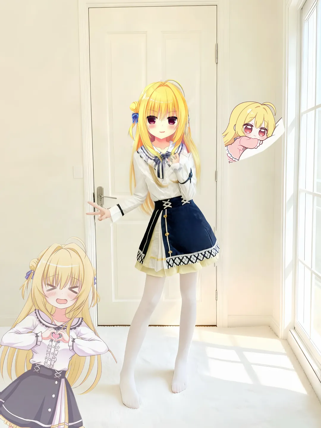 2次元少女, コスプレ日常, 白ニーソコーデ, 和泉妃愛コスプレ, ハミダシクリエイティブ - 1枚目