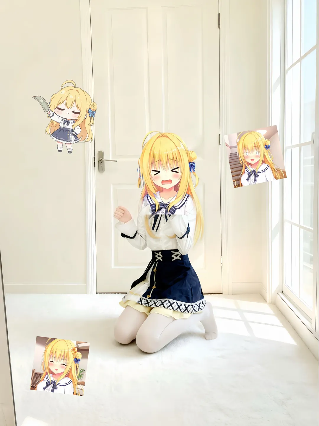 2次元少女, コスプレ日常, 白ニーソコーデ, 和泉妃愛コスプレ, ハミダシクリエイティブ - 3枚目