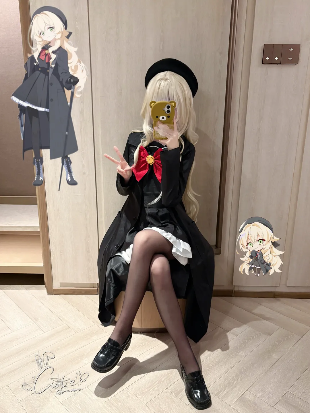 角色还原, 蔚蓝档案, 笑面教授cos, 黑丝穿搭, cosplay试衣 - 第1张