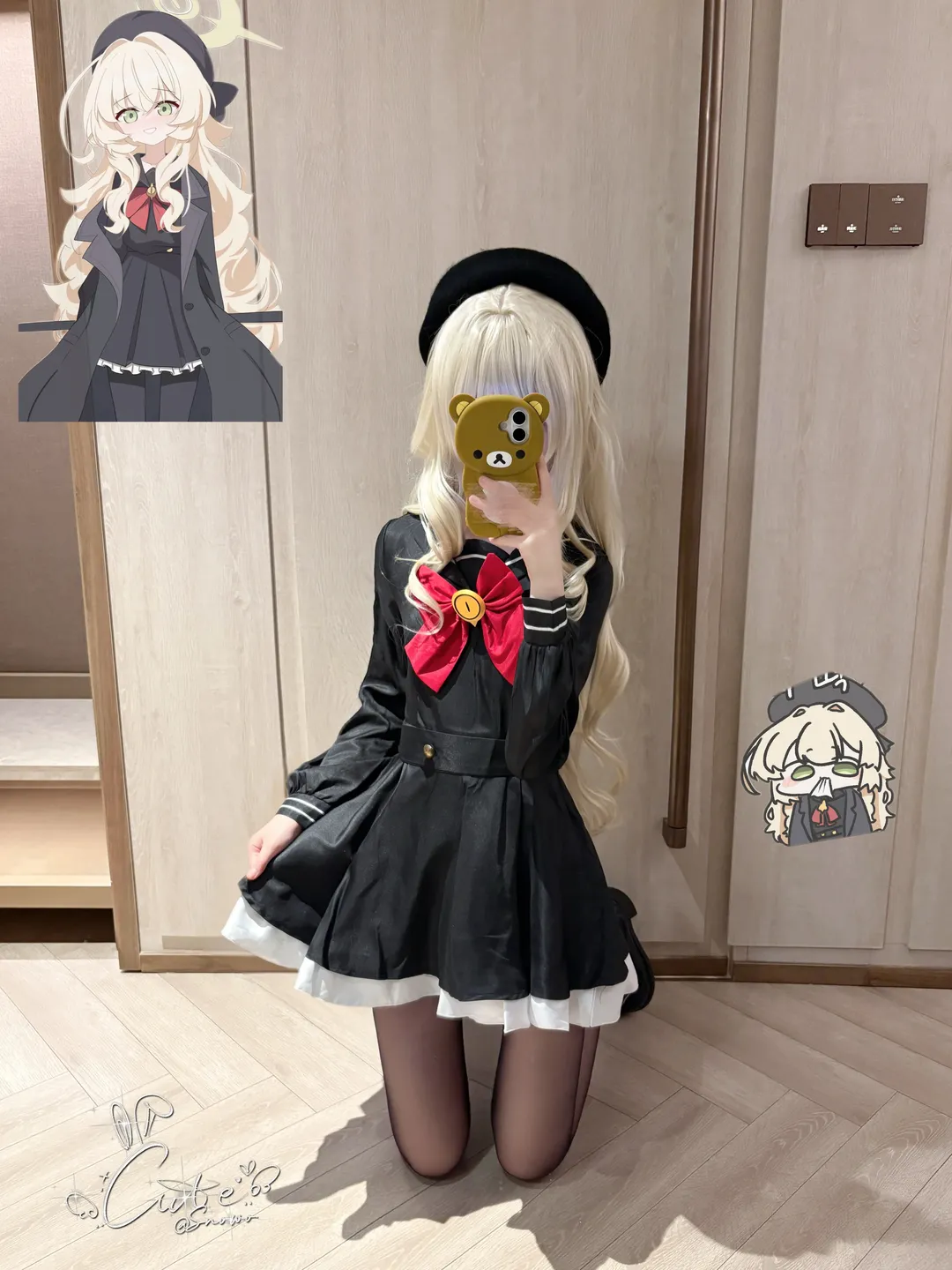 角色还原, 蔚蓝档案, 笑面教授cos, 黑丝穿搭, cosplay试衣