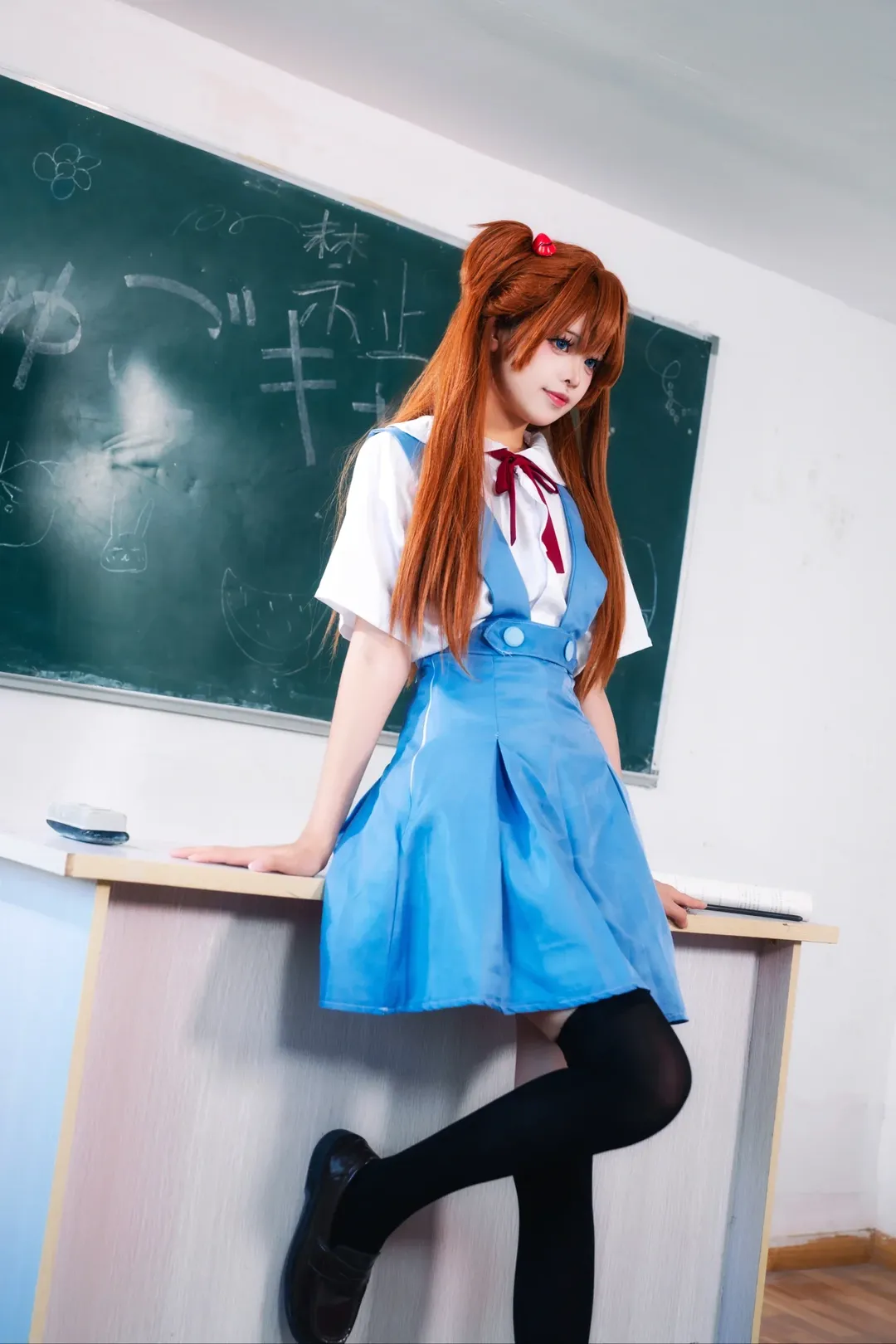 cosplay, 上海约拍, 明日香cos, 新世纪福音战士, 黑丝 - 第1张