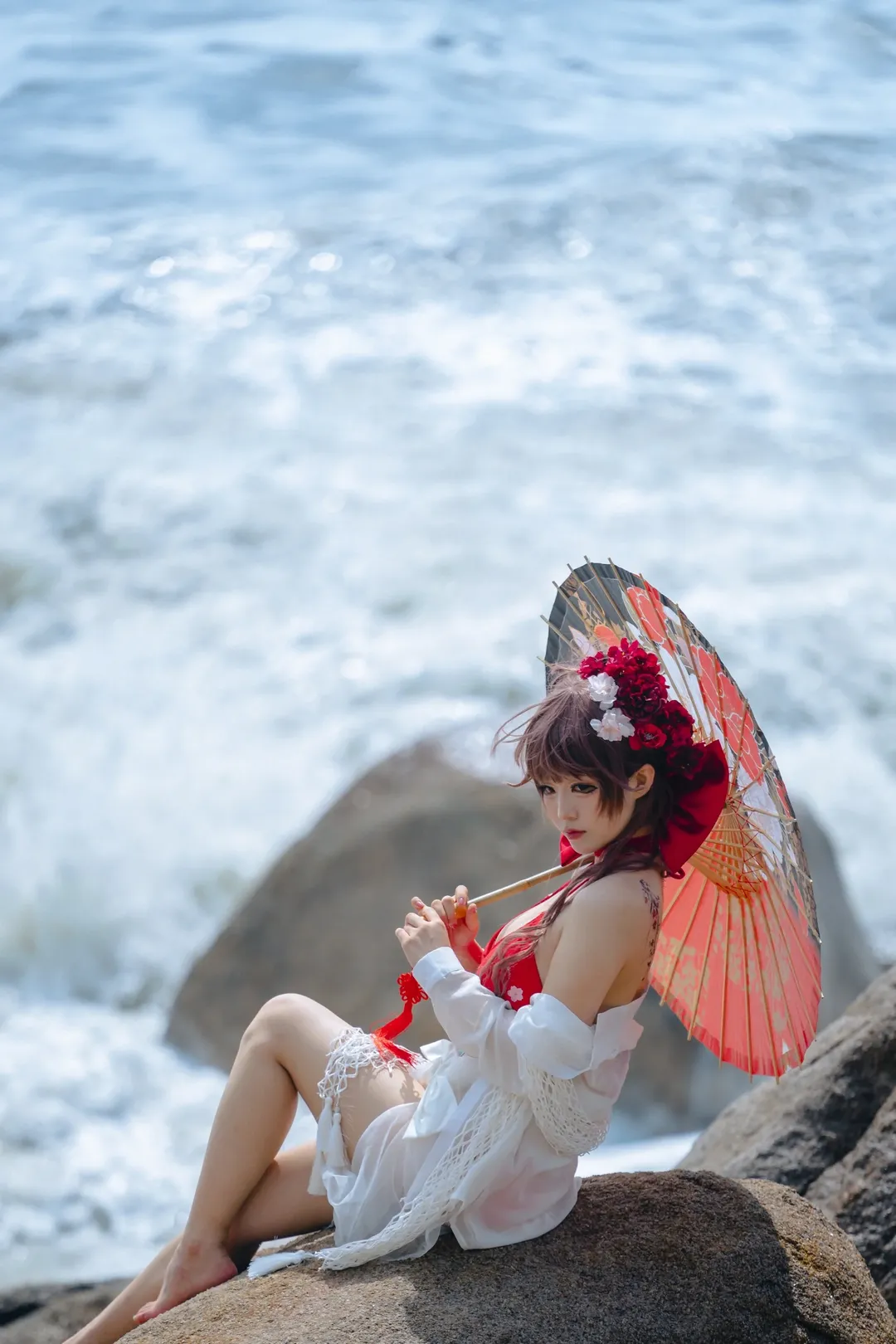 2D, Beach photography, Cosplayer, Qingdao travel photography, Goddess of Victory: Nikke cosplay